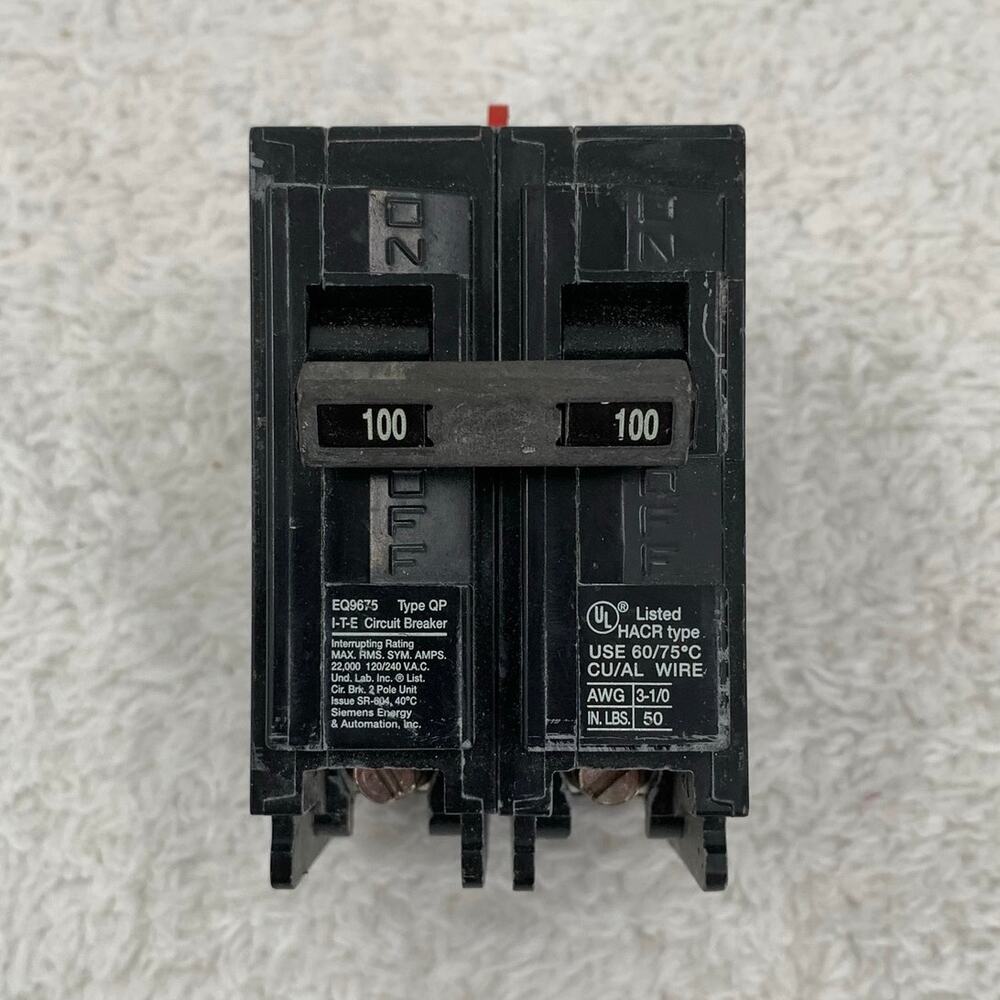 Siemens Circuit Breaker EQ9675 2 Pole 100 Amp 120/240V Type QP